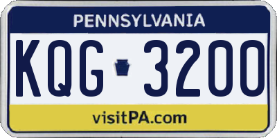 PA license plate KQG3200