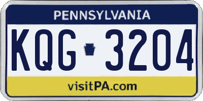 PA license plate KQG3204