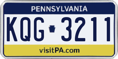 PA license plate KQG3211