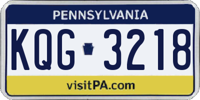 PA license plate KQG3218