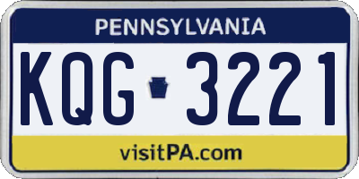 PA license plate KQG3221