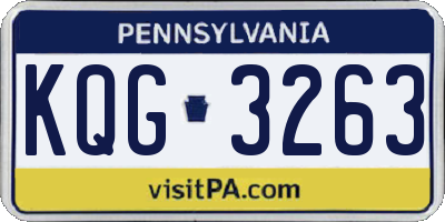 PA license plate KQG3263