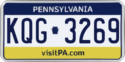 PA license plate KQG3269