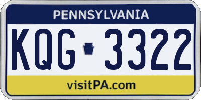 PA license plate KQG3322