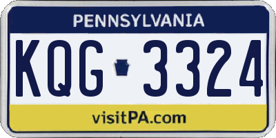 PA license plate KQG3324