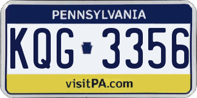PA license plate KQG3356