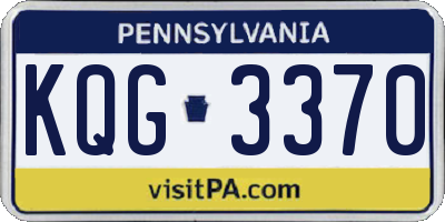 PA license plate KQG3370