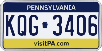 PA license plate KQG3406