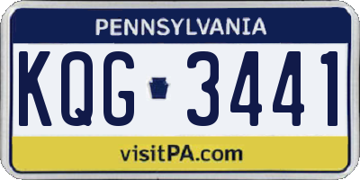 PA license plate KQG3441