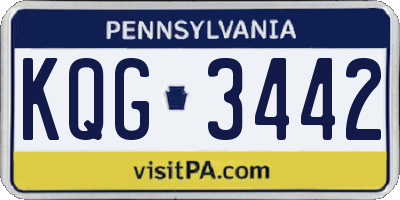 PA license plate KQG3442