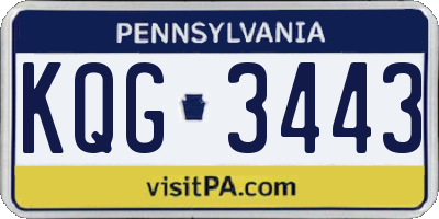 PA license plate KQG3443