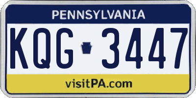 PA license plate KQG3447