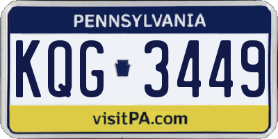 PA license plate KQG3449