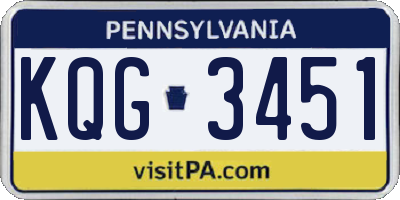 PA license plate KQG3451