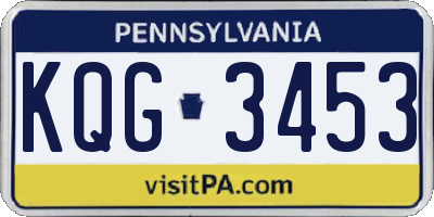 PA license plate KQG3453