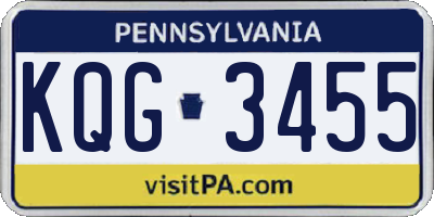 PA license plate KQG3455