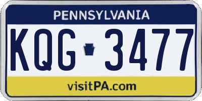 PA license plate KQG3477