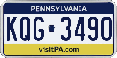 PA license plate KQG3490