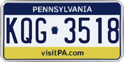 PA license plate KQG3518