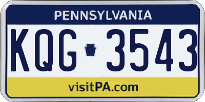 PA license plate KQG3543