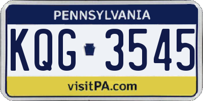 PA license plate KQG3545