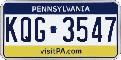PA license plate KQG3547