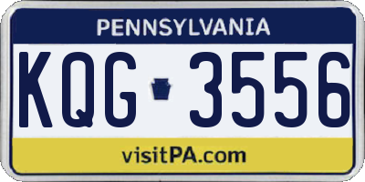 PA license plate KQG3556
