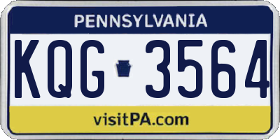 PA license plate KQG3564