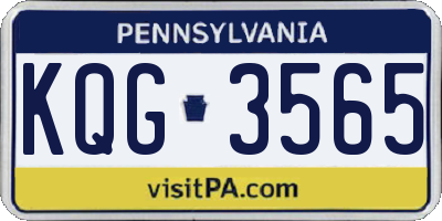 PA license plate KQG3565