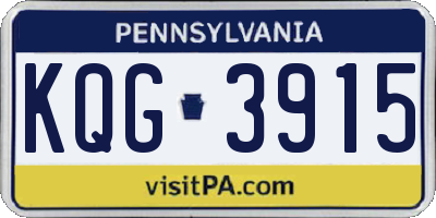 PA license plate KQG3915