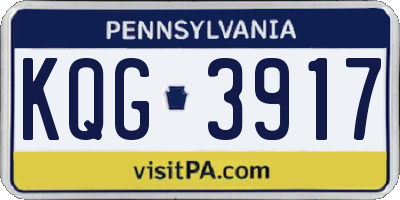 PA license plate KQG3917