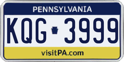 PA license plate KQG3999