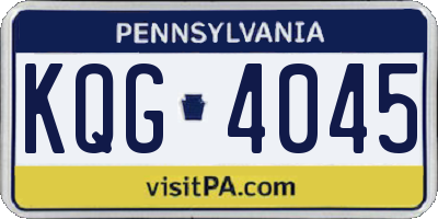 PA license plate KQG4045