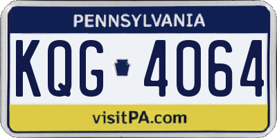PA license plate KQG4064