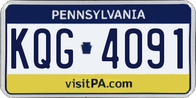 PA license plate KQG4091