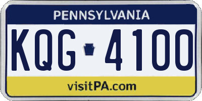 PA license plate KQG4100