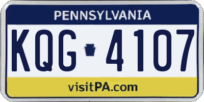 PA license plate KQG4107