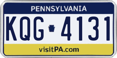PA license plate KQG4131