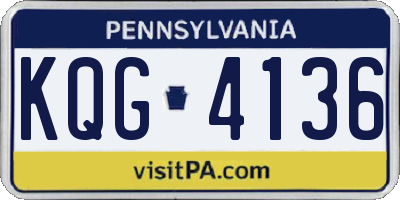 PA license plate KQG4136