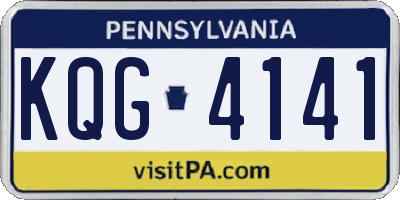PA license plate KQG4141