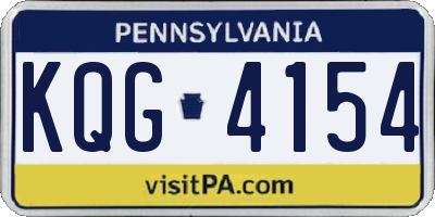 PA license plate KQG4154