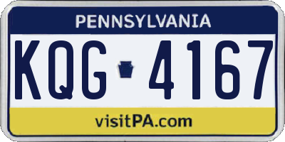 PA license plate KQG4167