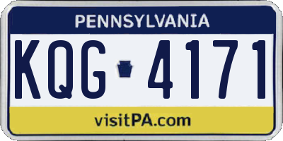 PA license plate KQG4171