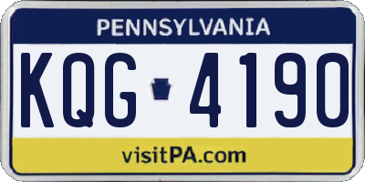 PA license plate KQG4190