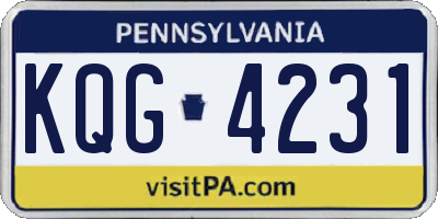 PA license plate KQG4231
