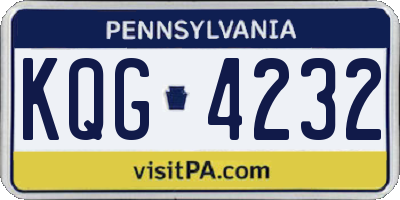 PA license plate KQG4232