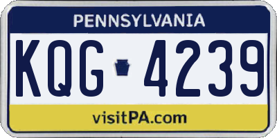 PA license plate KQG4239
