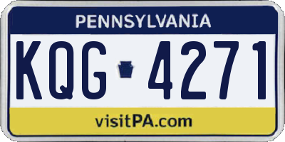 PA license plate KQG4271