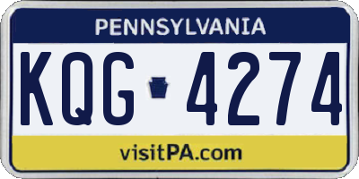 PA license plate KQG4274