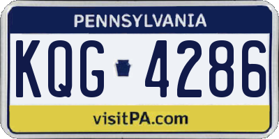 PA license plate KQG4286